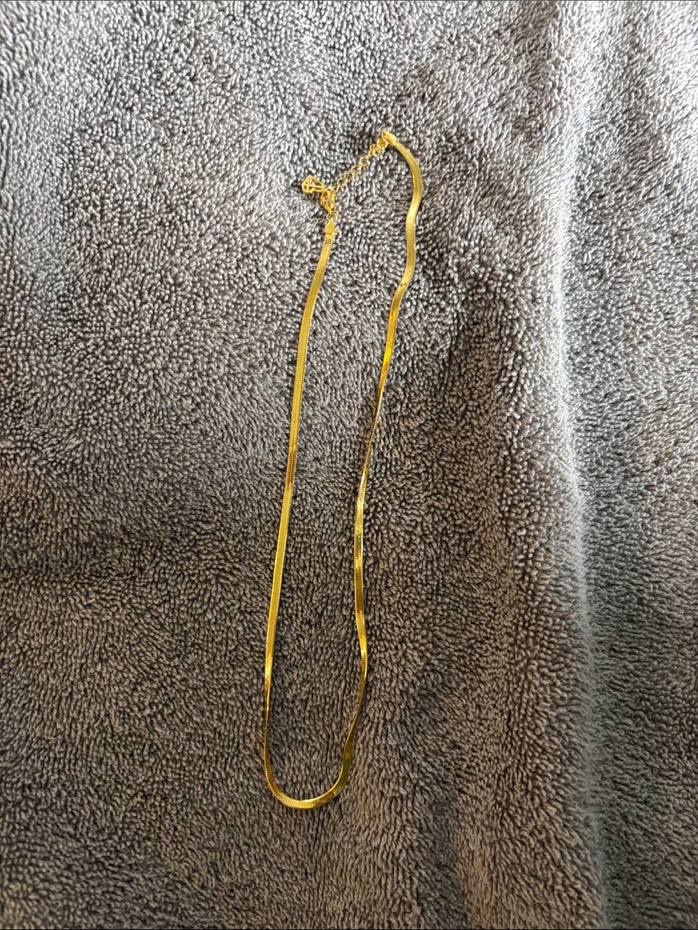 Gold Tone Women's Herringbone Chain Necklace